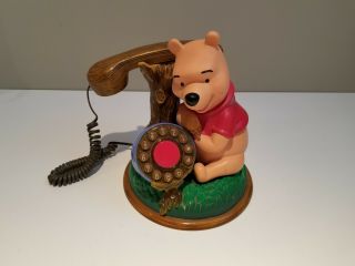 Vintage Winnie The Pooh Desk Phone - Disney Telemania - Talking Push Button Rare