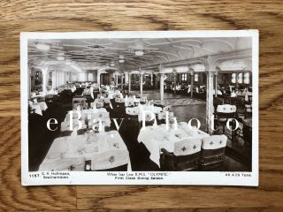 Rms Olympic Real Photo Pc / 1st Class Dining Room/ White Star / Titanic