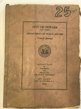 Public Service Of N.  J.  Contract Book For The Newark City Subway Signal Equipment