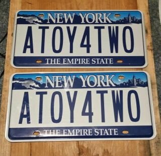 York Vanity License Plate Pair Atoy4two Empire State Niagara Falls Skyline