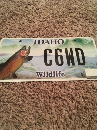 Idaho Wildlife Trout Fish License Plate