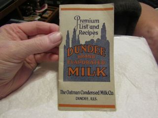 1930s Era " Dundee Brand Evaporated Milk " Oatman Milk Co.  Advertising Booklet.