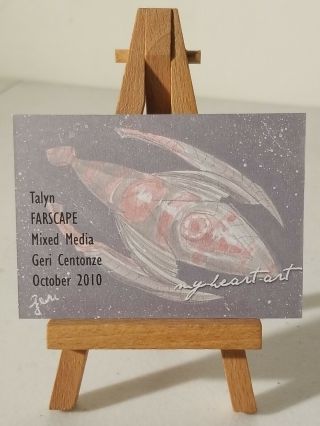 ACEO Sketch Card by Geri Centonze - Farscape - The Talyn - Spaceship 3