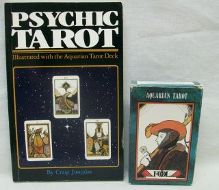 Vintage (1970) Aquarian Tarot Card Deck & Craig Junjulas Psychic Companion Book