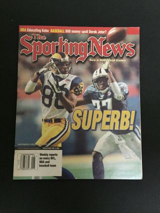 2000 Los Angeles Rams Bowl Champions Sporting News Newspaper.  Newsstand