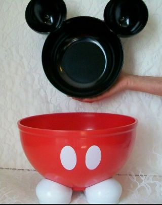 Zak Designs Mickey Mouse Chip Dip And Footed Serving Bowl Htf