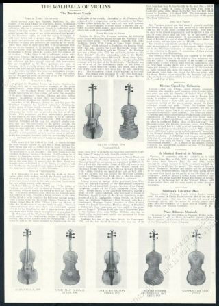 1927 Stradivarius Violin Viola Guarnerius Da Solo 7 Photo Vintage Print Article