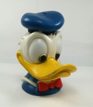 Vintage 1971 Disney Play Pal Plastics Donald Duck Head Bank With Stopper