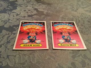 1985 Topps Garbage Pail Kids 1st Series Os1 Adam Bomb 8a And Blasted Billy 8b
