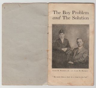 Indiana Indianapolis,  Ind.  IN Vintage The Boy Problem Booklet By James M Matheny 2