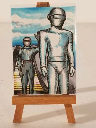 Matt Parmenter Sketch Aceo Card - The Day The Earth Stood Still - Klaatu
