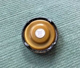Vintage Art Deco Mother Of Pearl And Brown Celluloid Button 2.  5 Cm