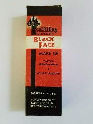 Zauder Bros.  Black Face Make Up Water Removeable Velvety Smooth York Vintage