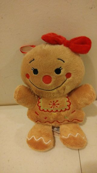 Gingerbread Girl Woman Plush By Dan Dee Holiday Time Christmas Ornament 8 " Long