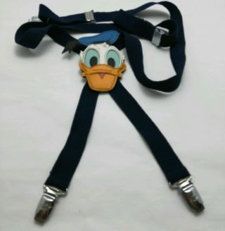 Vintage Donald Duck Suspenders The Walt Disney Company Leather