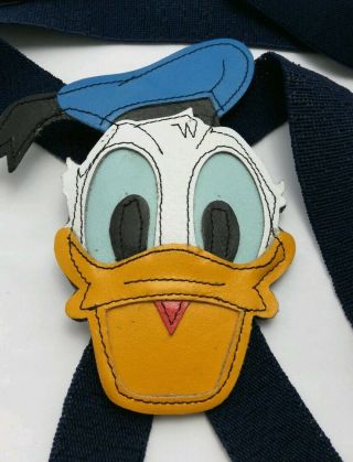 Vintage Donald Duck Suspenders The Walt Disney Company Leather 2
