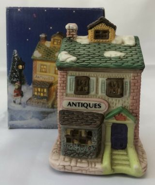 , Olde Town Christmas Village House Antique Shop Miniature Piece 1993 W/ Box