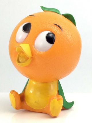 Vintage 1970s Walt Disney Florida Orange Bird Plastic Piggy Bank No Stopper K119