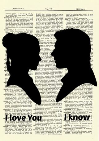 Han Solo Princess Leia Star Wars Dictionary Art Print Picture Poster Love You 2