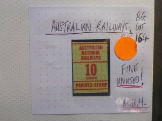 Old Anr Australian National Railways Parcel Stamp 10c M.  U.  H.