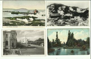 Four Vintage Postcards - Zealand,  Palmerston,  Taranaki,  Wharakerewarewa