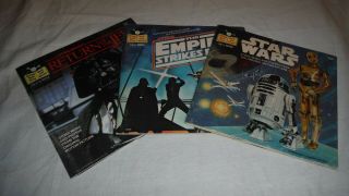 (3) Rare READ - ALONG Book & Records 33 1/3 STAR WARS The Empire Strikes Back ROTJ 2