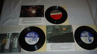 (3) Rare READ - ALONG Book & Records 33 1/3 STAR WARS The Empire Strikes Back ROTJ 4