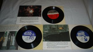 (3) Rare READ - ALONG Book & Records 33 1/3 STAR WARS The Empire Strikes Back ROTJ 6