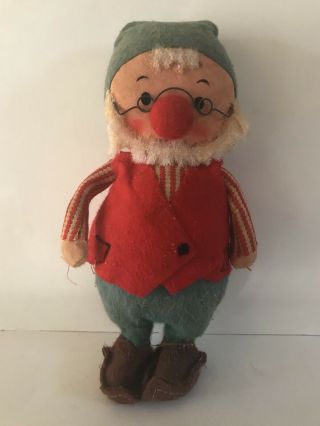 Vintage Christmas Santa Helper Elf Fun Farm Gnome Plush Doll Japan
