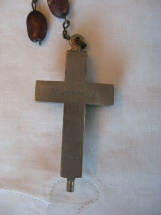 Antique Religious Crucifix from Rosary Opens Inner Compartment Roma Italy 5