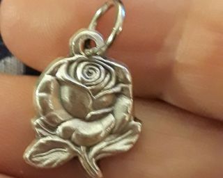 925 Sterling Silver Filled Rose Miraculous Mary Virgin St Pendant Charm Medal