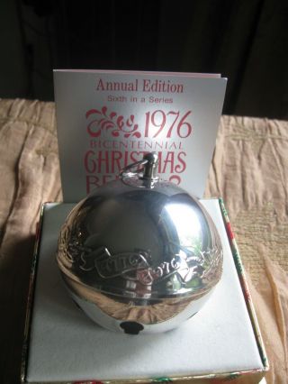 Wallace Silversmiths 1976 Bicentennial Silver Plated Bell Ornament 6th Of Series