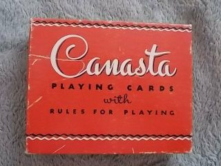 Vintage 1951 Canasta Playing Card Set W/rules Still In Plastic