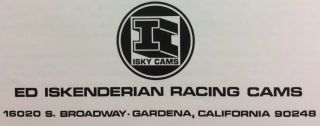 Vintage 1974 Iskenderian Brochure Isky Racing Cams Speed Shop Hot Rod