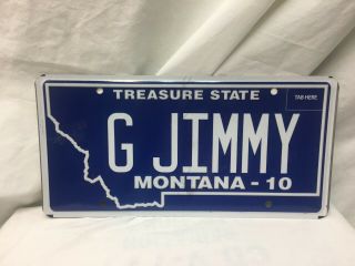 2010 Montana Vanity License Plate G Jimmy