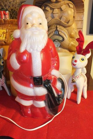Vtg Kitsch Mid Century 1968 Empire 13 " Santa Claus Christmas Light Up Blow Mold