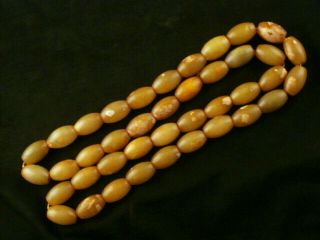 29 Inches Exquisite Chinese Old Jade Beads Prayer Necklace Naa020