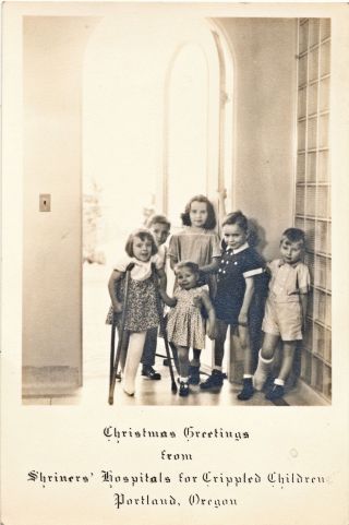 Vintage Photo Christmas Card Shriners 