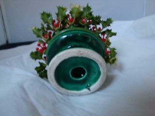 Inarco Vintage Ceramic Knee Hugger Green Christmas Holly Pixie Elf 5
