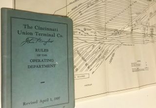 1937 The Cincinnati Union Terminal Co Rules Book With 2 Large Track Diagrams