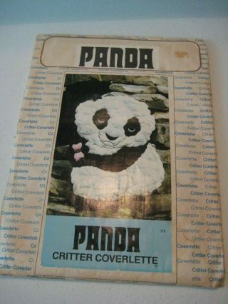 Vintage Jean Wilkinson Down On The Farm Critter Coverlette Panda -