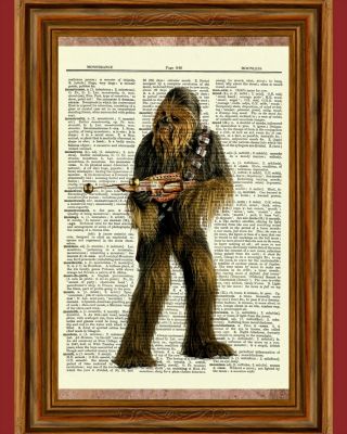 Chewbacca Star Wars Dictionary Art Print Book Picture Poster Collectible Gift