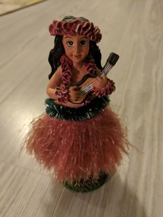 Vintage 1970s Hawaiian Hula Girl Bobble Grass Skirt Dashboard Dancer Hawaii