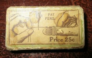 Antique Boxed Mills Needle Threader With Instruction Sheet