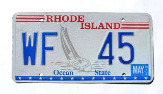 1993 Rhode Island Sailboat License Plate Sailing Wf45