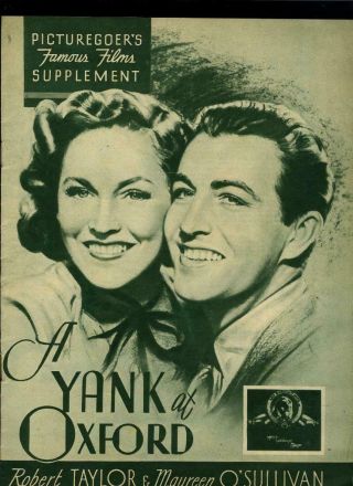 Vivien Leigh Myrna Loy Robert Taylor Clark Gable " A Yank At Oxford " Uk Mag 1938