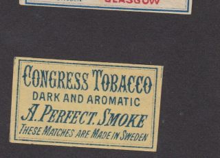 Ae Old Matchbox Label Sweden Hhhhh24 Congress Tobacco
