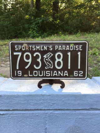Louisiana 1962 Pelican License Plate 793 811