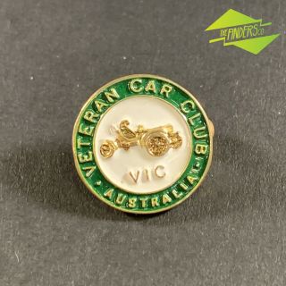 Vintage Veteran Car Club Of Victoria Enamel Lapel Pin Badge Vintage Automobilia
