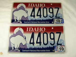 Idaho Sawtooth Mountain Goat License Plate Pair